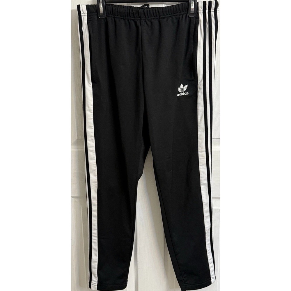 Adidas Trefoil Tearaway Snap Button Track Pants Stripes Athletic Soccer Men's L